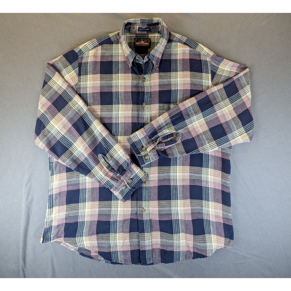 Backpacker Flannel Shirt Large Men's Vintage Long Sleeve 100% Cotton Button Down